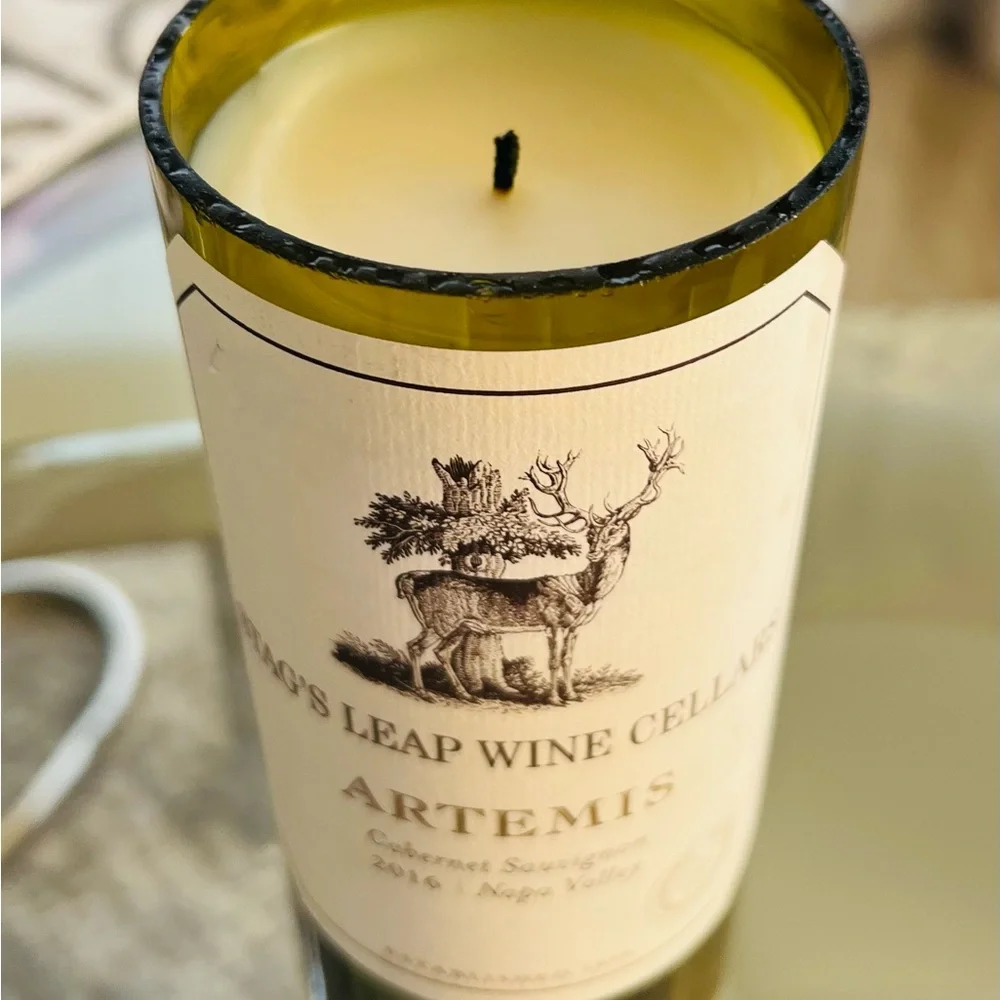 Upcycled Wine Bottle Candle | Stag’s Leap Artemis Napa Cabernet | Vanilla Lav